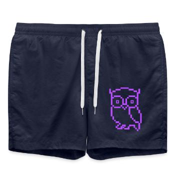 Pixel Eule - Badeshorts - French Navy - Vorne - AI Model Male 185 light (185cm)