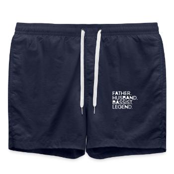 Original Vater Bassist Geburtstagsgeschenk - Badeshorts - French Navy - Vorne - AI Model Male 185 light (185cm)