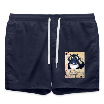 Coffee Time - Badeshorts - French Navy - Vorne - AI Model Male 185 light (185cm)
