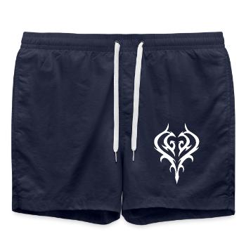 Tatouage de cœur tribal pour Emo et Goth - Short de bain - bleu marine - Devant - AI Model Male 185 light (185cm)