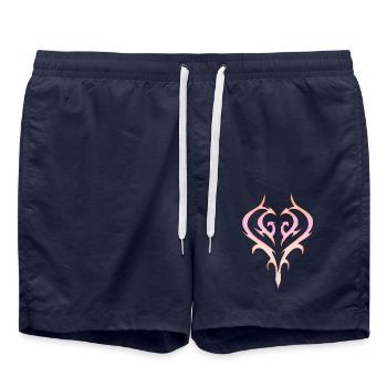 Tatouage de cœur tribal pour Emo et Goth - Short de bain - bleu marine - Devant - AI Model Male 185 light (185cm)