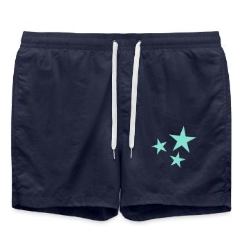 STAR. STAR. STARS. FEAST. ANNIVERSARY. CHRISTMAS - Swim Trunks - french navy - Front - AI Model Male 185 light (185cm)