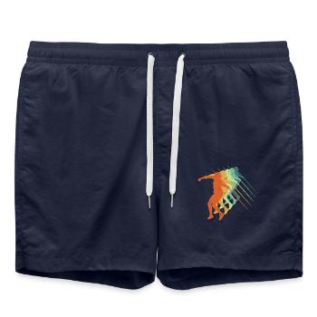 Retro Javelin Throw, Track & Field Athletic Sport - Swim Trunks - french navy - Front - AI Model Male 185 light (185cm)