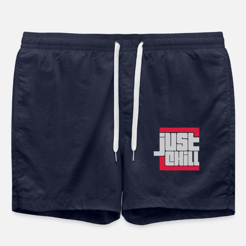 Quote Just Chill Logo - Swim Trunks - french navy
