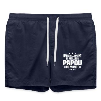 Officiellement Le Meilleur Papou Du Monde - Short de bain - bleu marine - Devant - AI Model Male 185 light (185cm)