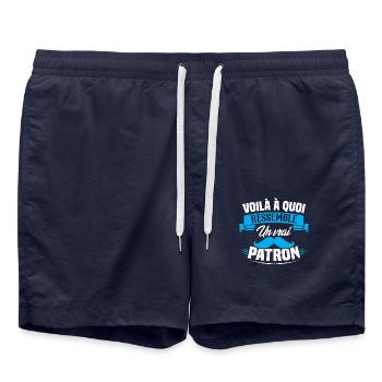 Voilà à quoi ressemble un vrai patron - Short de bain - bleu marine - Devant - AI Model Male 185 light (185cm)