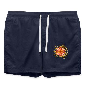 pizza thinks about me - Badeshorts - French Navy - Vorne - AI Model Male 185 light (185cm)