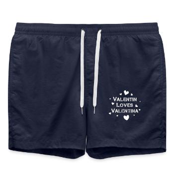 Valentine's Day Happy Valentine s - Swim Trunks - french navy - Front - AI Model Male 185 light (185cm)