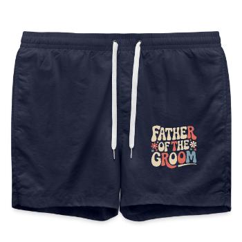 Groom Wedding Marriage - Swim Trunks - french navy - Front - AI Model Male 185 light (185cm)