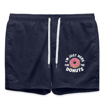 Donut Donuts Süßigkeiten Bagel - Badeshorts - French Navy - Vorne - AI Model Male 185 light (185cm)