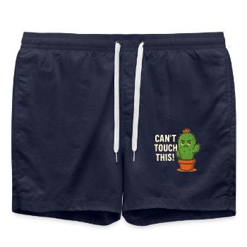 Cactus - Ne peut pas toucher ça, épines, plante drôle - Short de bain - bleu marine - Devant - AI Model Male 185 light (185cm)