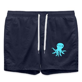 Pieuvre, Pieuvre, Pieuvre, Calmar, Céphalopode, Mignon, Mignon - Short de bain - bleu marine - Devant - AI Model Male 185 light (185cm)