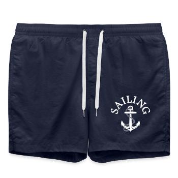 Ancre voilier voilier voilier nautique - Short de bain - bleu marine - Devant - AI Model Male 185 light (185cm)
