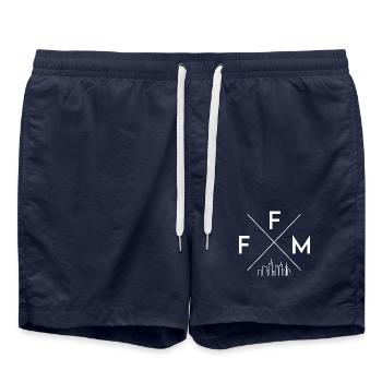 Francfort et l’horizon - Short de bain - bleu marine - Devant - AI Model Male 185 light (185cm)