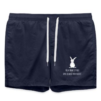 Mein Name ist Hase - Badeshorts - French Navy - Vorne - AI Model Male 185 light (185cm)
