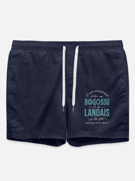 bogosse landais cadeau homme région fiert landais - Short de bain - bleu marine