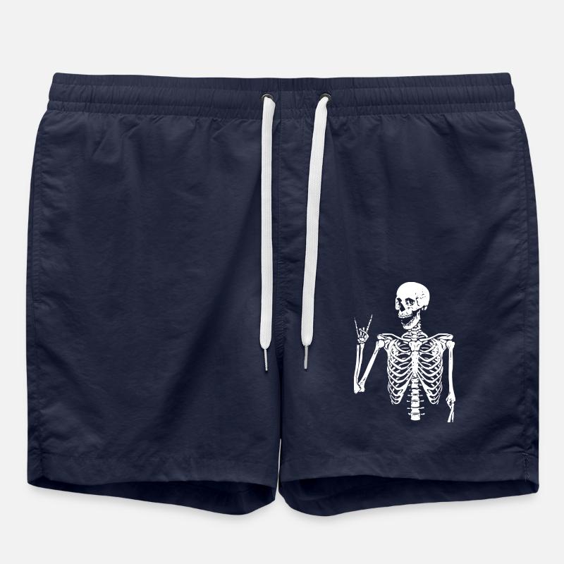Headbangers Skull - Short de bain - bleu marine