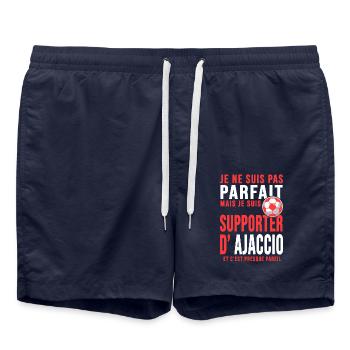 supporter football ajaccio foot Club ajaccien - Short de bain - bleu marine - Devant - AI Model Male 185 light (185cm)