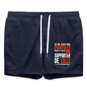 basketball supporter club basket ball lille - Short de bain - bleu marine - Devant - AI Model Male 185 light (185cm)
