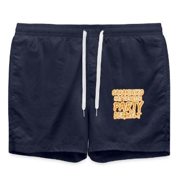 Geschenk für Sarakiniko - Badeshorts - French Navy - Vorne - AI Model Male 185 light (185cm)