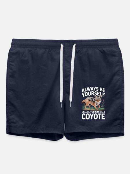 Coyote Animal Funny - Swim Trunks - french navy