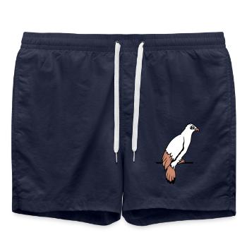 oiseau corbeau colombe assis câble faucon aigle birdie - Short de bain - bleu marine - Devant - AI Model Male 185 light (185cm)