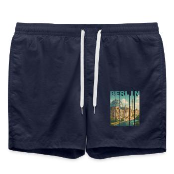 Chemise Skyline Berlin - Short de bain - bleu marine - Devant - AI Model Male 185 light (185cm)