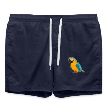 Perroquets colorés - Short de bain - bleu marine - Devant - AI Model Male 185 light (185cm)
