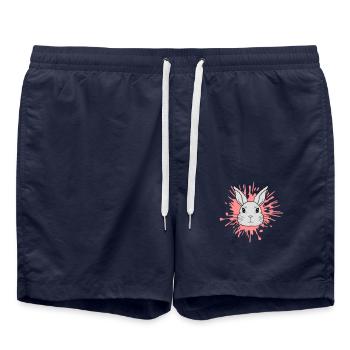 Splashes of color drops rabbit splash - Swim Trunks - french navy - Front - AI Model Male 185 light (185cm)
