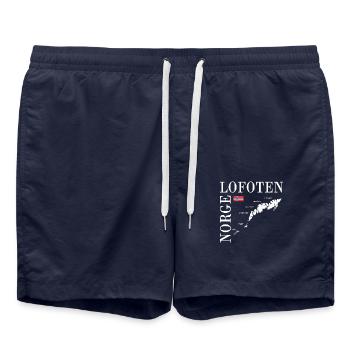 norge lofoten ile norvège norvege scandinavie - Short de bain - bleu marine - Devant - AI Model Male 185 light (185cm)