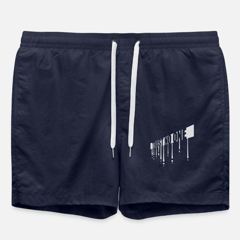 trust no one Zitat - Badeshorts - French Navy