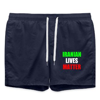 Iranian lives matter - Short de bain - bleu marine - Devant - AI Model Male 185 light (185cm)