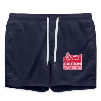 may spontaneously start singing - Swim Trunks - french navy - Front - AI Model Male 185 light (185cm)