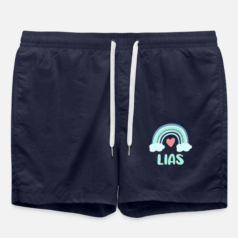 Lias Name Rainbow Baby - Swim Trunks - french navy