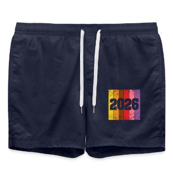Année 2026 - Short de bain - bleu marine - Devant - AI Model Male 185 light (185cm)