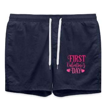 xoxo love you amore Flowers Women Valentine day 14 - Swim Trunks - french navy - Front - AI Model Male 185 light (185cm)