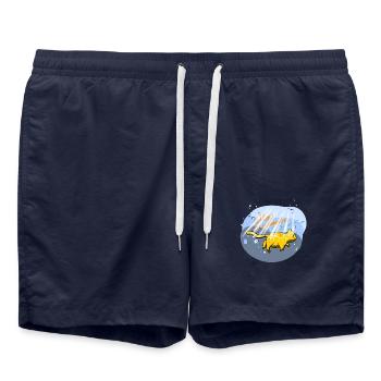 Yellow Catmarine - Badeshorts - French Navy - Vorne - AI Model Male 185 light (185cm)