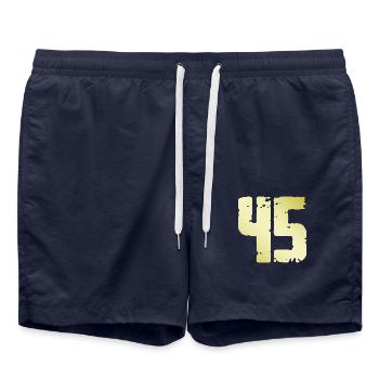 45 Zahl Vintage - Badeshorts - French Navy - Vorne - AI Model Male 185 light (185cm)