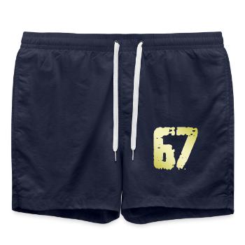 67 Nombre Vintage - Short de bain - bleu marine - Devant - AI Model Male 185 light (185cm)