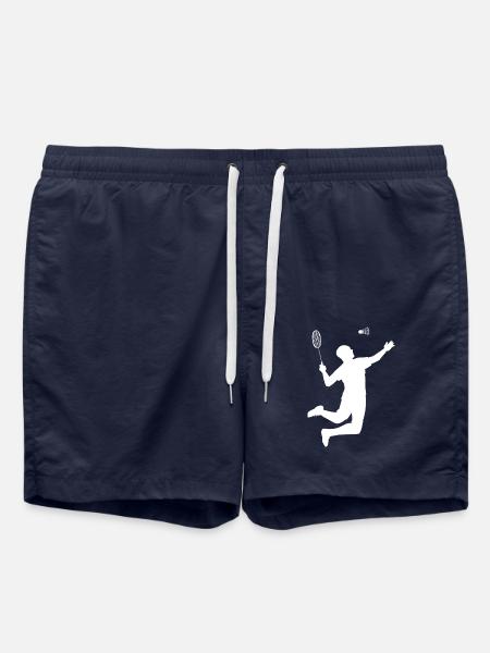 Design de silhouette de badminton minimaliste - Short de bain - bleu marine