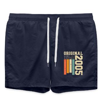Vintage 2005 Born Vintage Retro Birthday - Swim Trunks - french navy - Front - AI Model Male 185 light (185cm)