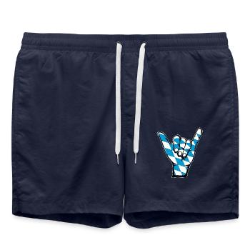 Icône du surf du drapeau de la Bavière - Short de bain - bleu marine - Devant - AI Model Male 185 light (185cm)