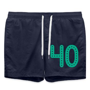 40 YEARS. 40th ANNIVERSARY. ANNIVERSARY 40 YEARS. 40 - Swim Trunks - french navy - Front - AI Model Male 185 light (185cm)