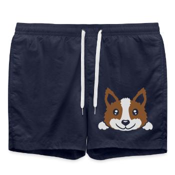 Concevoir un petit chien mignon - Short de bain - bleu marine - Devant - AI Model Male 185 light (185cm)