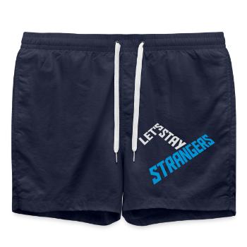 Citation Restons Strangers - Short de bain - bleu marine - Devant - AI Model Male 185 light (185cm)