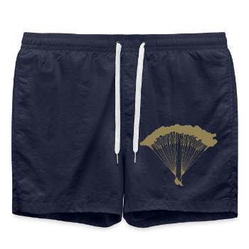 Parachutiste en silhouette nuageuse - Short de bain - bleu marine - Devant - AI Model Male 185 light (185cm)