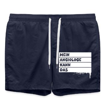 Beruf Angiologe - Badeshorts - French Navy - Vorne - AI Model Male 185 light (185cm)