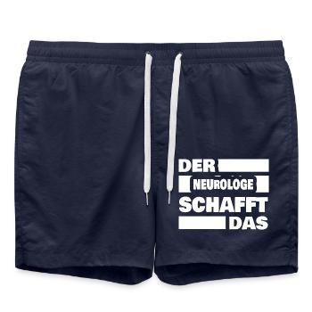 Neurologist as work - Swim Trunks - french navy - Front - AI Model Male 185 light (185cm)