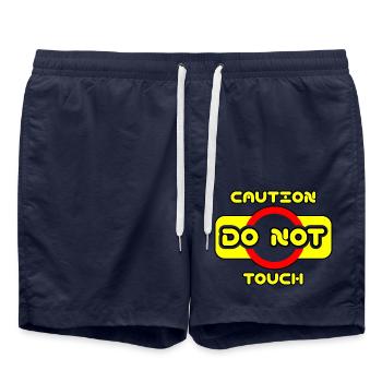 Caution do not touch! ⚠ - Swim Trunks - french navy - Front - AI Model Male 185 light (185cm)
