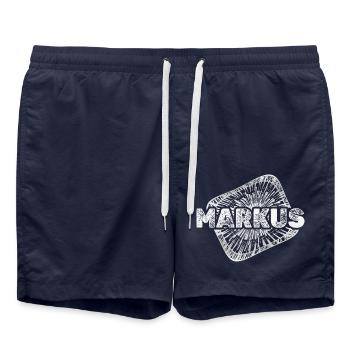 Gift for Markus - Swim Trunks - french navy - Front - AI Model Male 185 light (185cm)